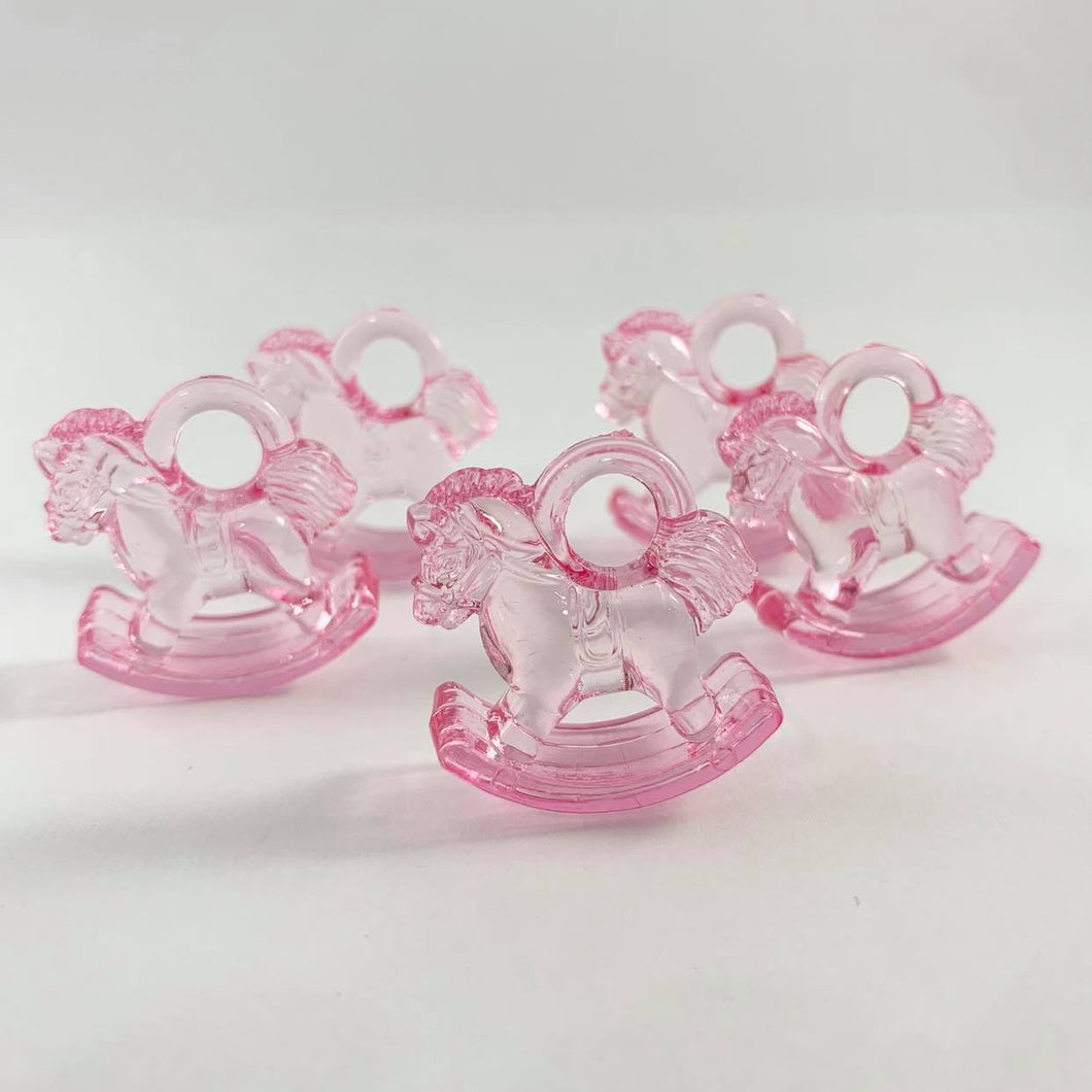 Pink hanging rocking horse 10 pack