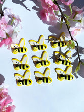 Load image into Gallery viewer, Yellow wooden bee 12 pack
