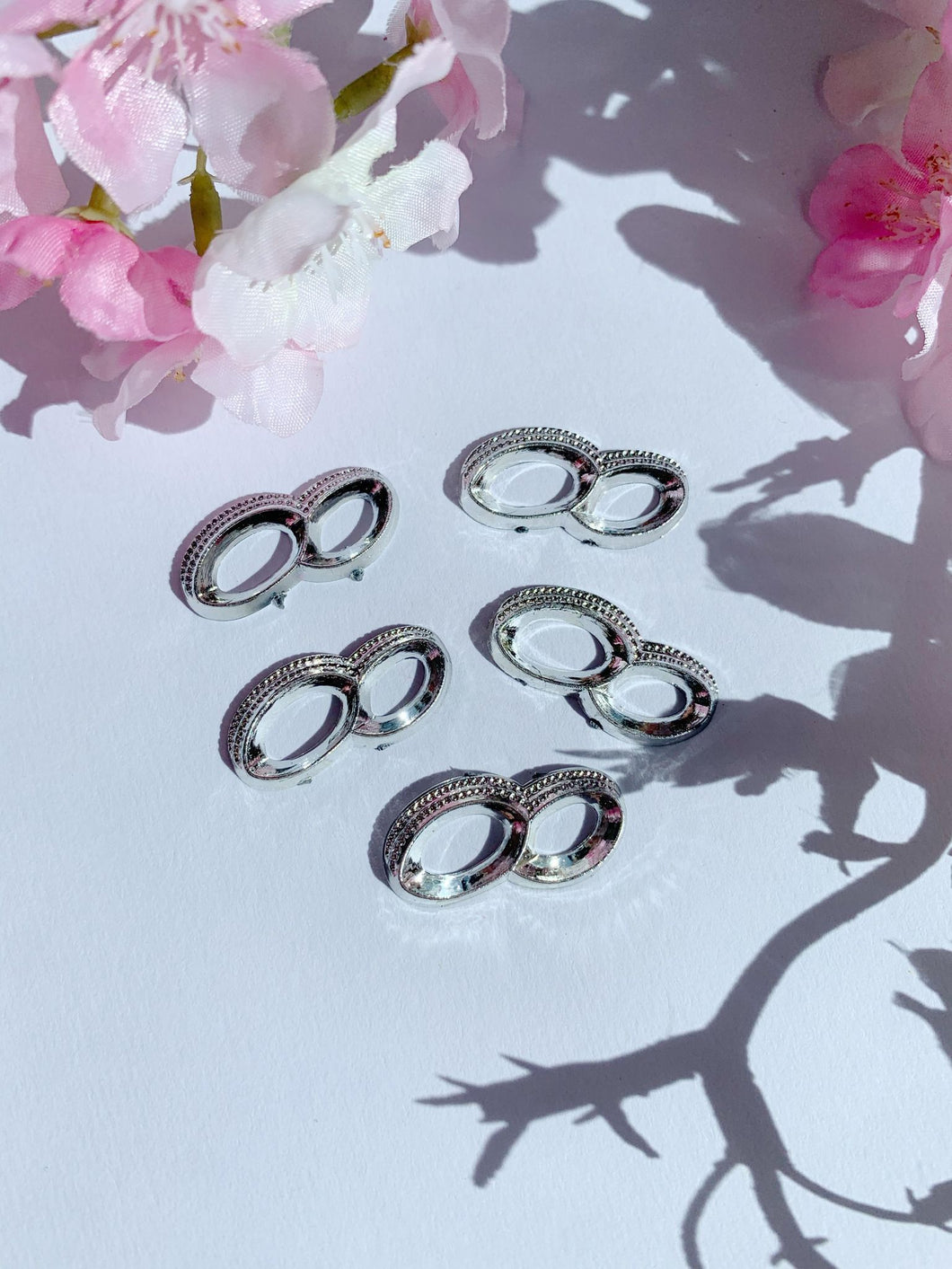 Silver double ring 14 pack