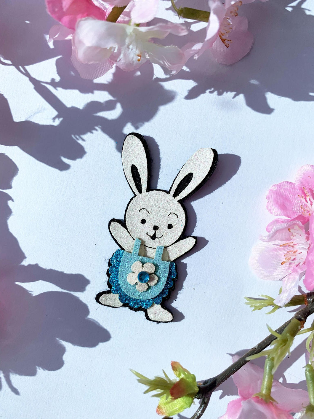 Glitter deco bunny blue 2 pack