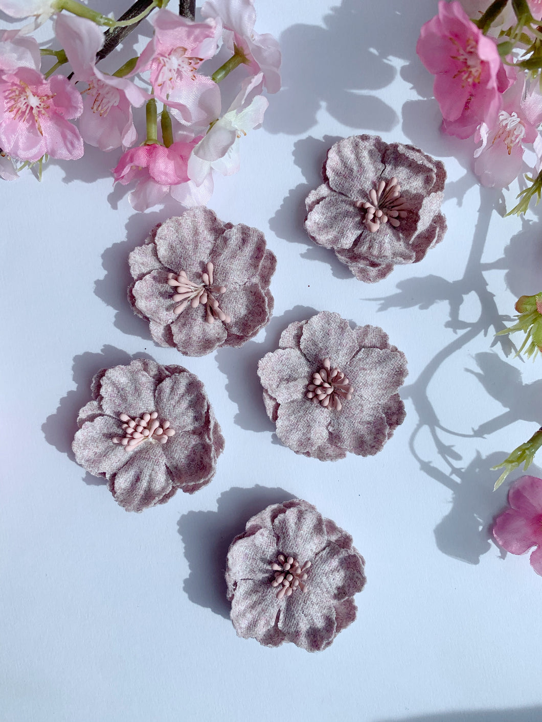 Mauve vintage flower 5 pack