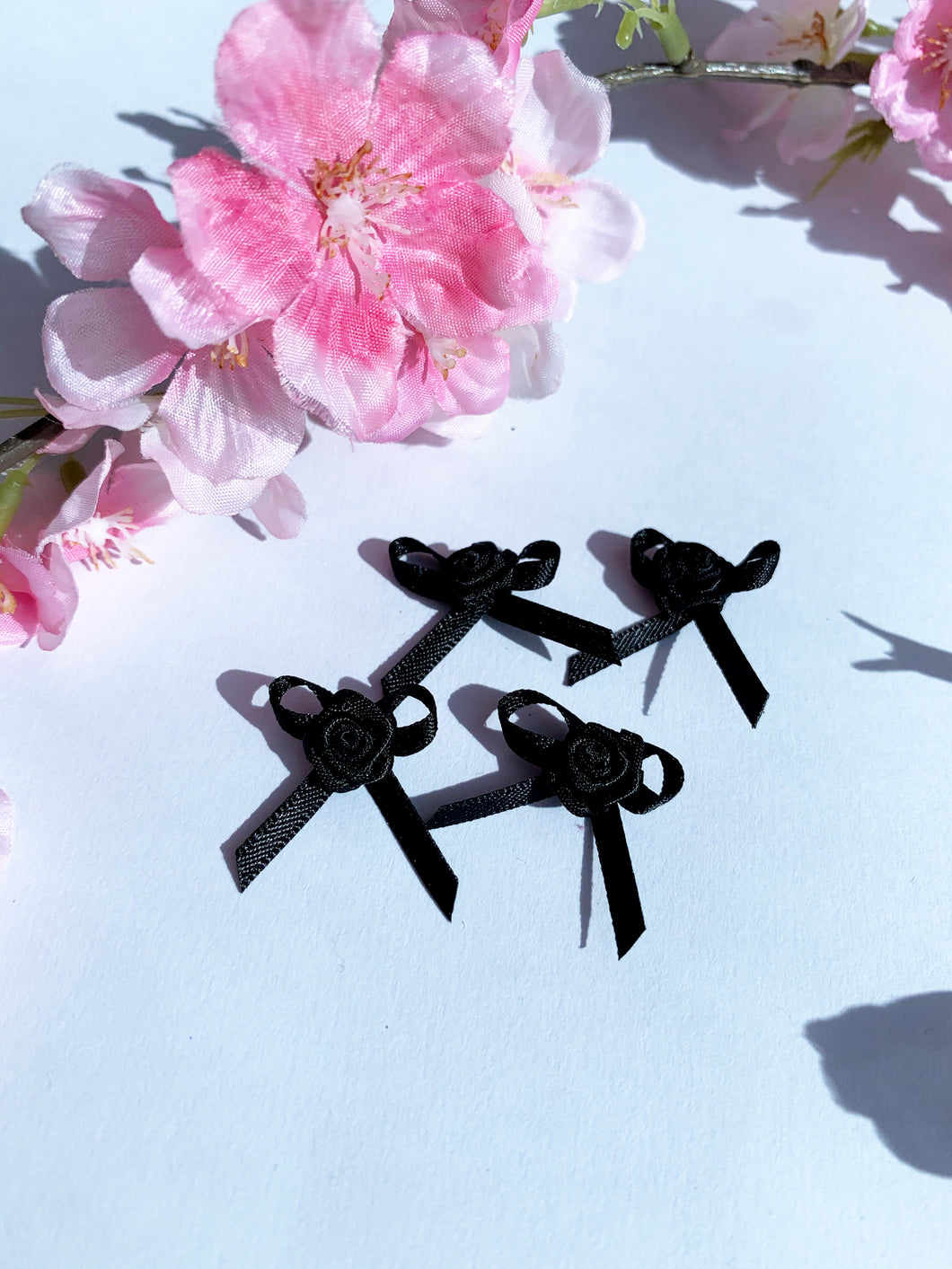 Black rose bow 3 pack