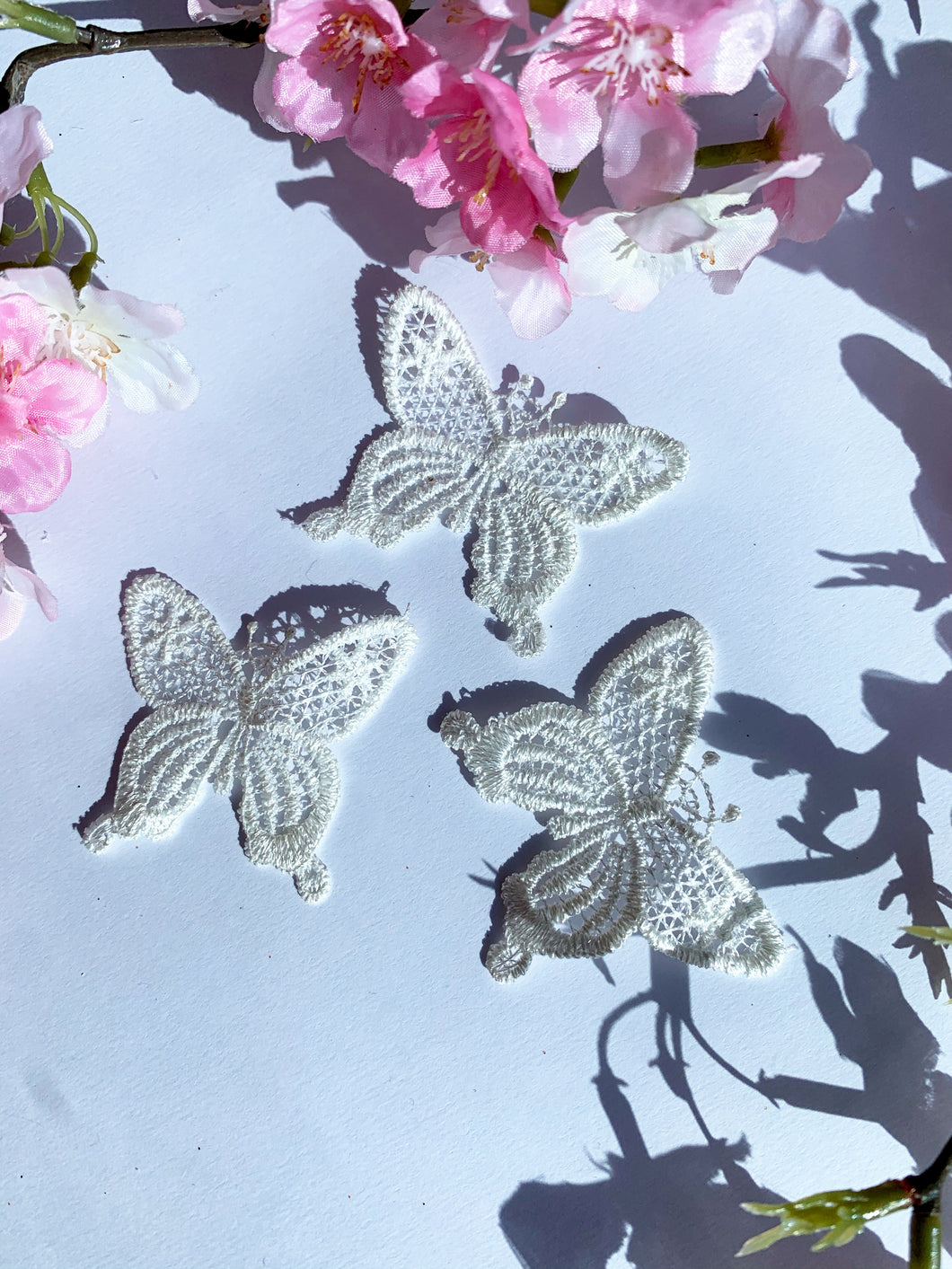 White lace cut butterfly 6 pack