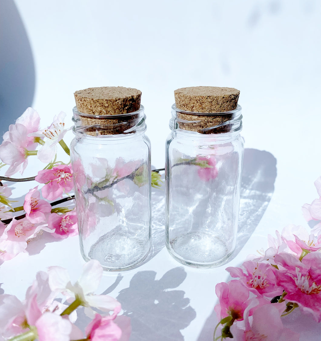 Glass jar with cork lid 10 pack