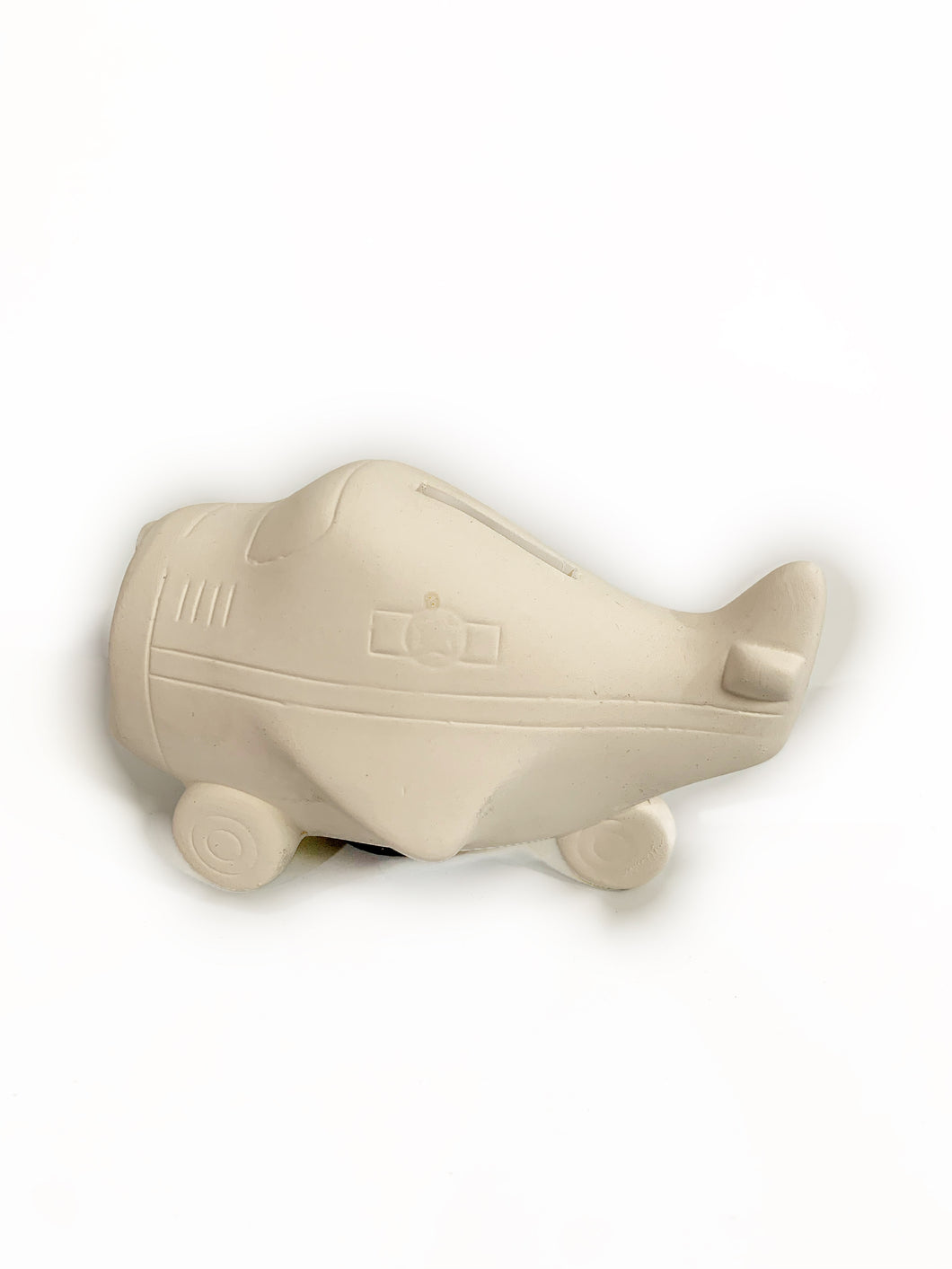 Clay aeroplane money box