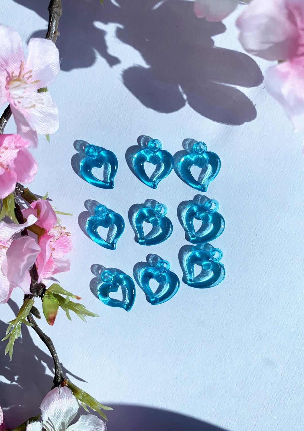 Blue heart pendant 25 pack