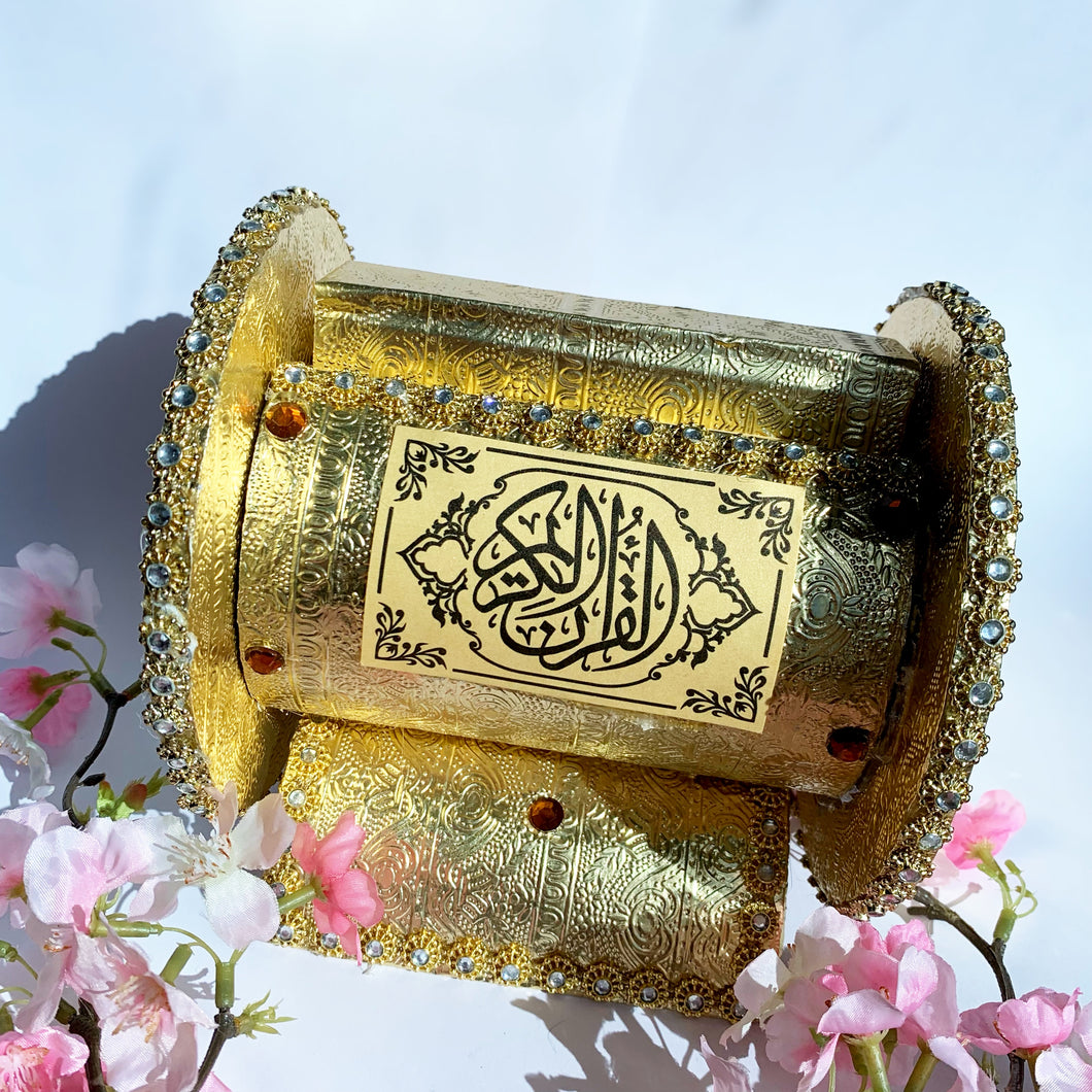 Quran with gold rounded base