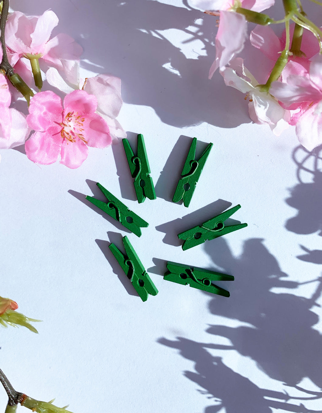 All green wooden pegs 16 pack