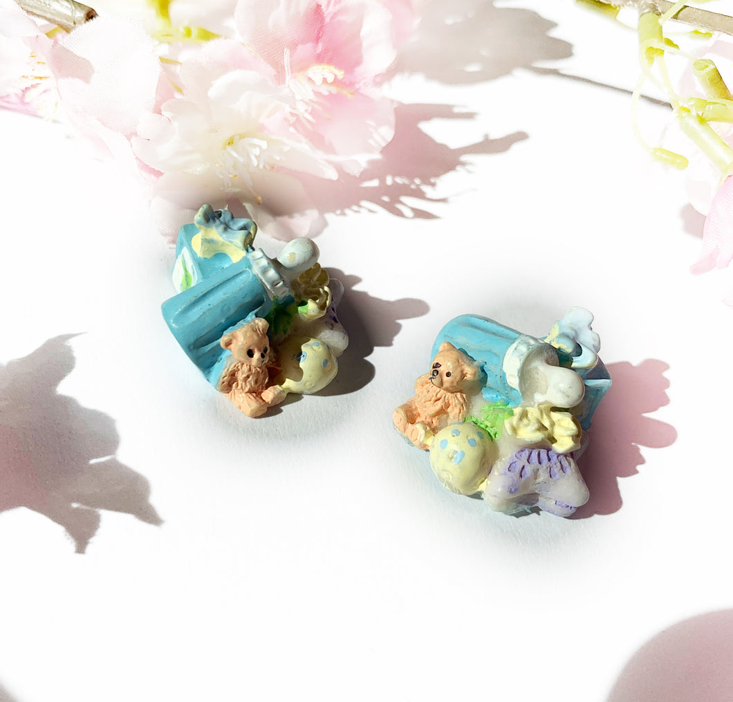 Blue 3D baby shower ornament 5 pack