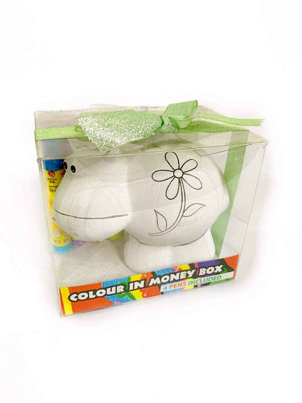 Colour in money box clay hippo